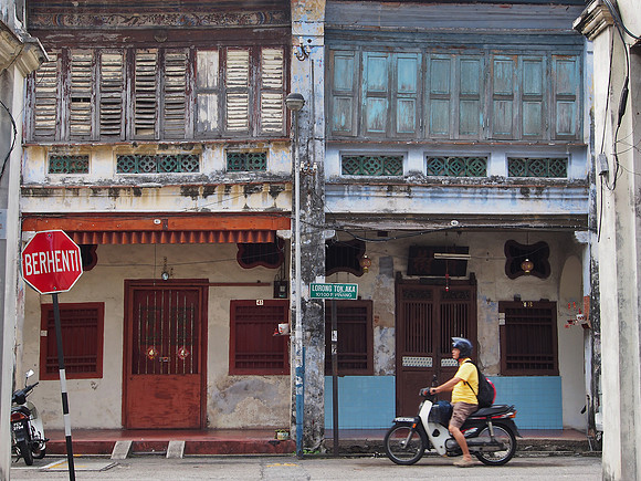 Pre-war old shophouses within the Georgetown heritage zone in Penang